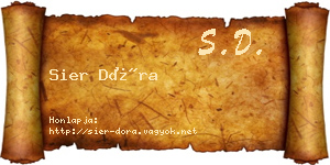 Sier Dóra névjegykártya